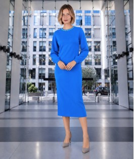 Rochie dreaptă royal din lână